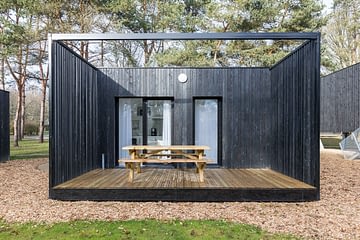 Camping des Gayeulles, Citylodge Gabriel, terrasse ©Simon Bourcier