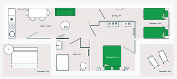 Camping des Gayeulles, Citylodge Saint Pierre, plan