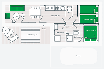 Camping des Gayeulles, Citylodge Odorico, map