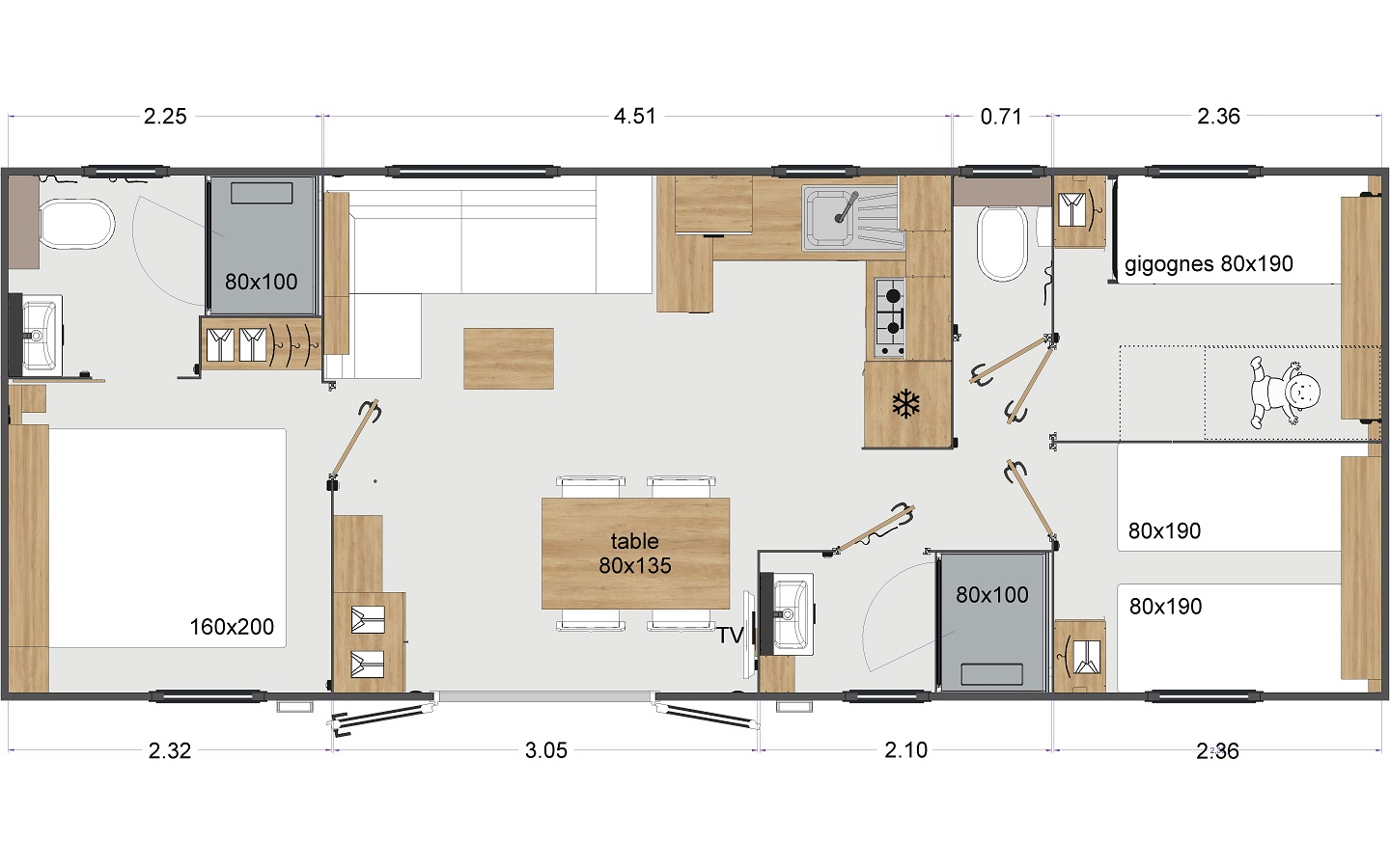 cottage prenium 3 chambres - plan