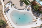 Camping Le Logis - Le Parc aquatique - Vue zénithale du lagon