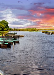 Camping Sainte Brigitte - Loire Atlantique - Saint-André-des-eaux. Vue sur le marais de la Brière.