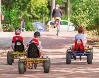 Domaine de Drancourt - Enfants sur des kartings à pédales dans les allées