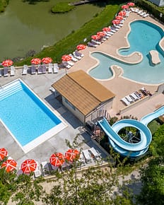 Flygfoto över poolen - Camping Country Park - Le Touquin