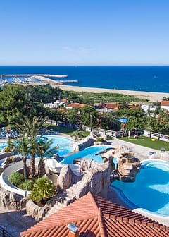 Le Bois de Valmarie campsite - aerial view of the water park