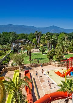 La Sirène campsite - Water park - aerial view of the water play area