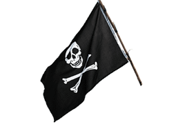Camping Californie Plage - Het strand - Piratenvlag