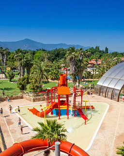 Camping la Sirène - Parc aquatique - vue aérienne de la zone aqualudique