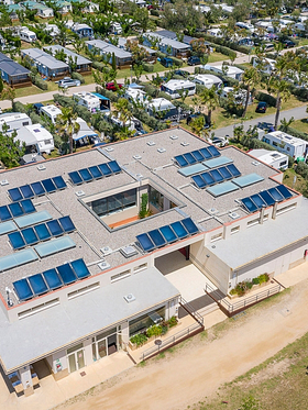 Amfora campsite - Services and shops - Aerial view of a washroom 