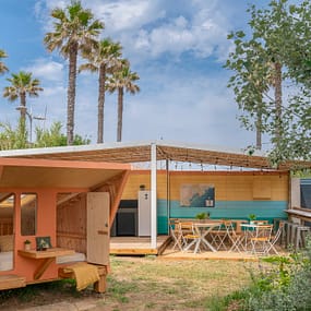 Beauregard Plage Campsite - Stopover Cabin - View of cabins and facilities