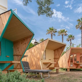 Beauregard Plage Campsite - Stopover Cabin - View of cabins