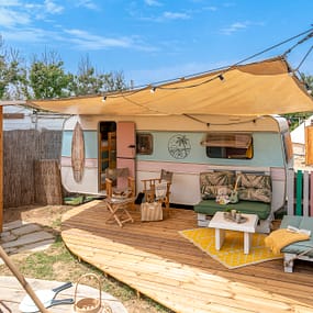 Beauregard Plage Campsite - Caravane Surf - Terrace view