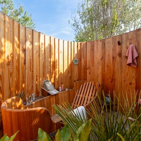 Beauregard Plage Campsite -  Caban O Spa Camping Pitch - Outdoor two-person solar-heated bathtub