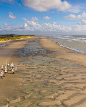 Domaine de Drancourt - Baie de Somme - Les chars-à-voile sur la plage de Quend