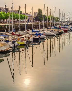 Le Moténo - Morbihan - Brittany Lorient Quai des Indes dock in the morning sunlight
