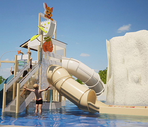 Camping Amfora - Het waterpark - Waterspelen en glijbanen