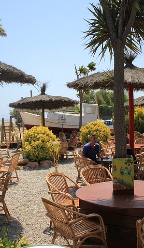 Campingplatz Amfora - Bars und Restaurants - Terrasse der Bar mit Blick aufs Meer
