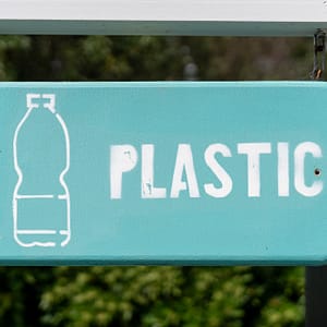 Beauregard Plage Campsite - Recycling House - Plastic Recycling Bin Sign