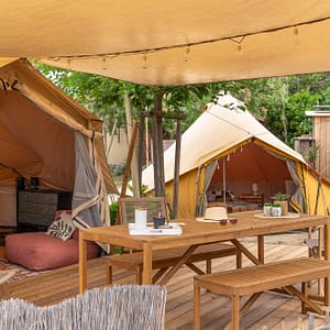 Camping Beauregard Plage - Duo Tenten Dunes - Zicht op 2 tenten