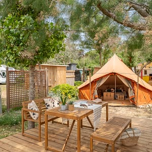 Beauregard Plage Campsite - Tentes Terracotta Duo - 15m² tent and terrace