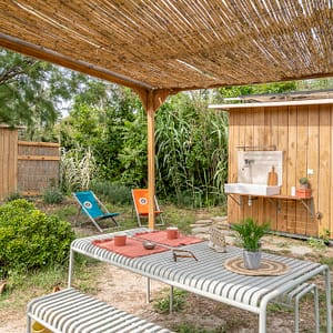 Campingplatz Beauregard Plage -  Stellplatz „Luxe Caban O“ - Allgemeinansicht des Stellplatzes