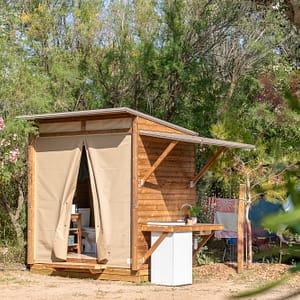 Camping Beauregard Plage - Emplacement Sani Lodge - Vue de l\'emplacement