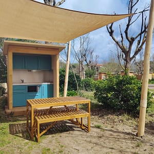Emplacement avec cuisine &eacute;quip&eacute;e &agrave; Marseillan
