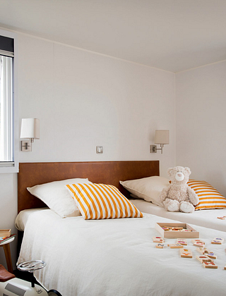 Camping Le Ridin Le Crotoy , Cottage, Les Cygnes, Premium, chambre enfant avec 2 lits simples