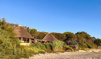 Domaine de Bagheera, Strand, Blick auf die Snackbar
