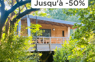 offres début de saison jusqu\'à 50% de réduction sur certains hébergements camping ecolodge 5 étoiles frejus