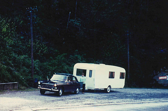 La Sirène campsite - Sirène Holidays Group - 1967, arriving at the campsite in the caravan