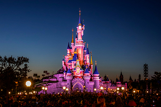 Night time show near Sleeping Beauty’s Castle
