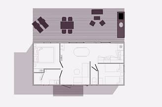 Camping la Sirène - Hébergements - Cocoon 2 - 4 personnes - 2 chambres - Plans