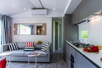 la Sirene campsite - Accommodation - Sirène 2 Confort - 4 persons - 2 bedrooms - Living area/Kitchen