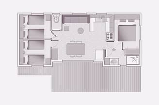 La Sirene campsite - Accommodation - Sirène 3 Luxe - 6 persons - 3 bedrooms - Plan