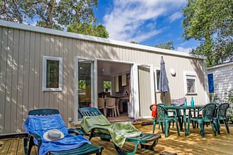 Camping le Bois de Valma - Hébergements - Sirène 3 - 6 personnes - 3 chambres - Terrasse