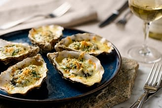 Domaine de Bagheera, Experience, Oysters with mozzarella au gratin