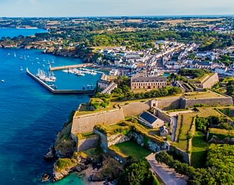 Le Moténo - Morbihan - Aerial view of the Palais citadel built by Vauban, Belle-Île-en-Mer