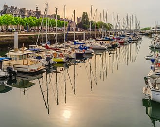 Le Moténo - Morbihan - Brittany Lorient Quai des Indes dock in the morning sunlight