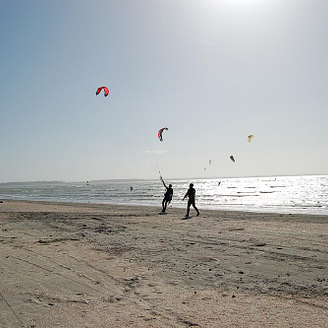 Baie de Somme estuary campsite - kitesurfing