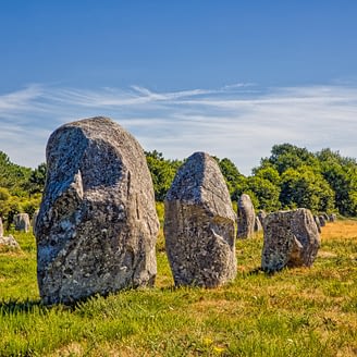 Le Moténo - Morbihan - Menhirs van Carnac in de zon, werelderfgoed van de UNESCO