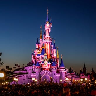 Night time show near Sleeping Beauty’s Castle