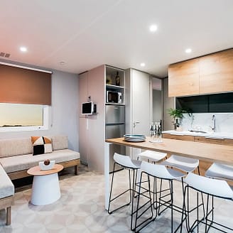 Stacaravan Star *** 6 personen - 3 slaapkamers - Woonkamer / Keuken - Camping Country Park Le Touquin
