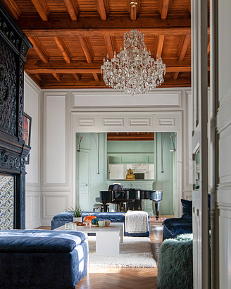 Manoir de Kerlut  - Living room with piano