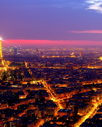 Vistas panorámicas de París de noche - París