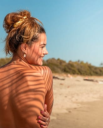 Domaine de Bagheera, Beach, Woman looking at the sea