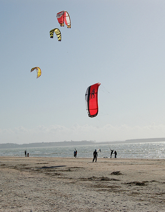 Kite Surf sur la plage en Baie de Somme ©Somme Tourisme