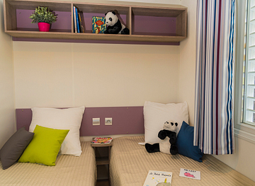 Slaapkamer kinderen, stacaravan \"Klassic\" - Camping Fréjus Ecolodge L\'Etoile d\'Argens