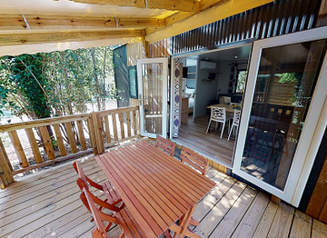Terras, stacaravan \"Konfort\" - Camping Fréjus Ecolodge L\'Etoile d\'Argens
