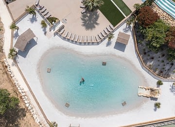 Camping Le Logis - Le Parc aquatique - Vue zénithale du lagon
